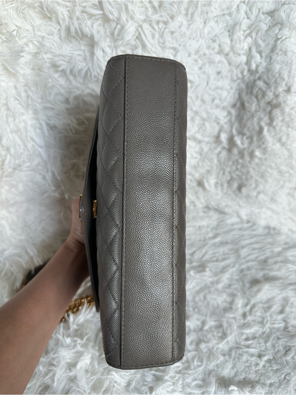 Saint Laurent Grain De Poudre Envelope Matelasse Medium Triquilt Monogram - Picture 15 of 16